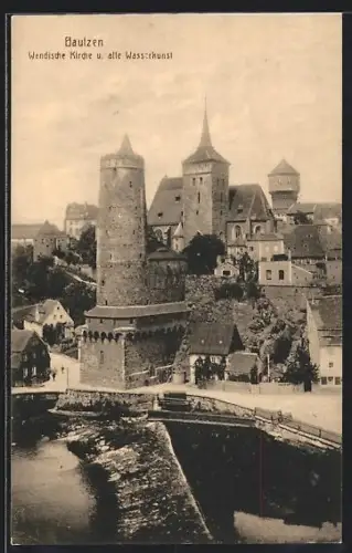 AK Bautzen, Wendische Kirche, alte Wasserkunst