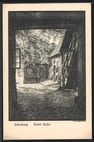 Künstler-AK Lüneburg, Roter Hahn