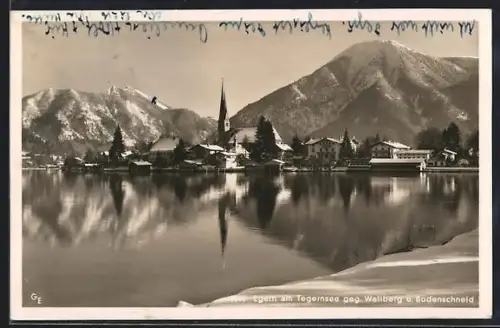 AK Egern am Tegernsee, Ortspanorama gegen Wallberg u. Bodenschneid