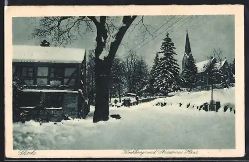 AK Schierke, Kirchberg u. Steinernes Haus im Winter