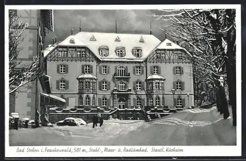 AK Bad Steben /Frankenwald, Staatliches Kurheim im Winter
