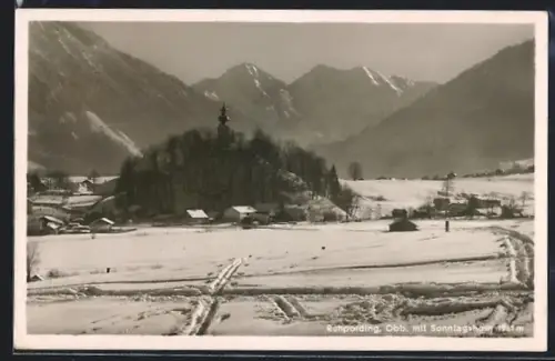 AK Ruhpolding /Obb., Winteransicht mit Sonntagshorn