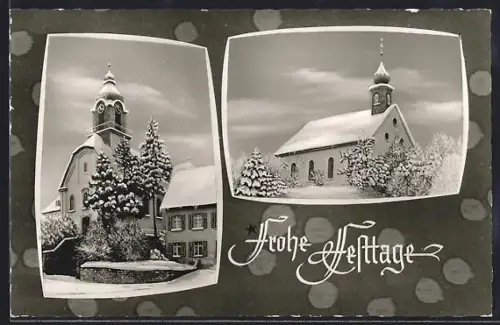 AK Baiertal, Ev. u. Kath. Kirche im Winter