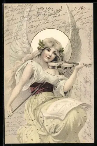 AK Weihnachtsengel spielt auf der Geige