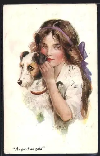 AK As good als gold, Mädchen mit Hund