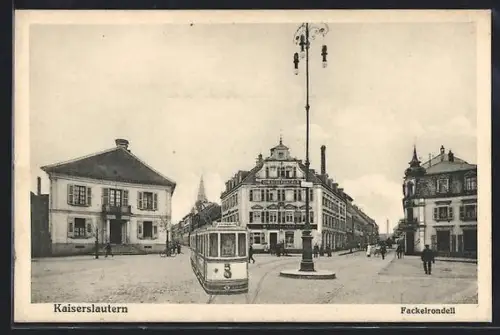 AK Kaiserslautern, Fackelrondell, Strassenbahn