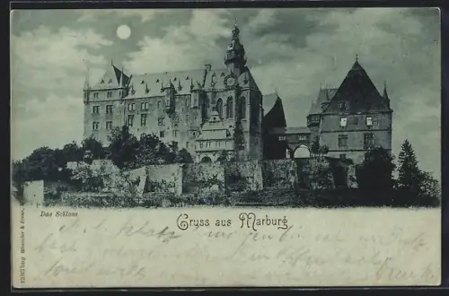 Mondschein-AK Marburg, Schloss