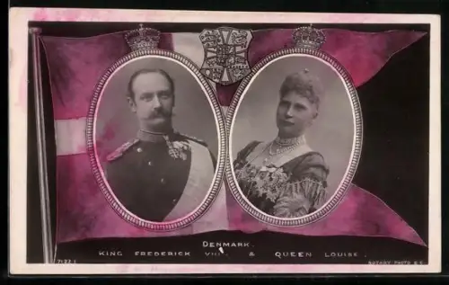 AK König Frederick VIII und Königin Louise von Dänemark