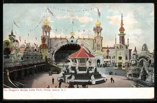 AK Coney Island, N.Y., The Dragon`s Gorge, Luna Park