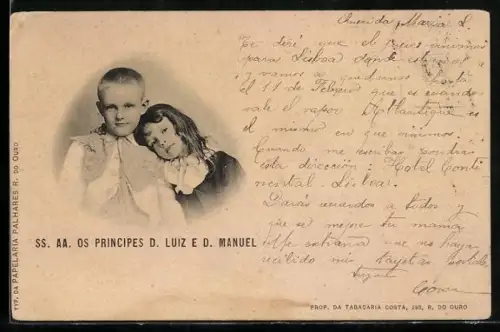 AK Prinzen Luiz und Manuel von Portugal zusammen im Porträt