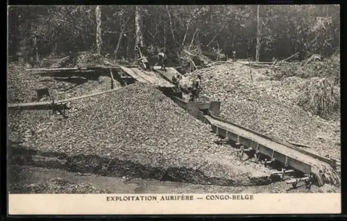 AK Gold-Bergbau im Belgischen Congo