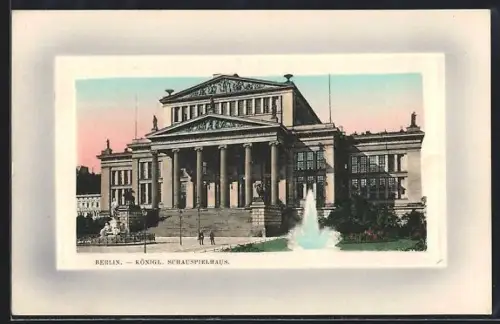 AK Berlin, Königl. Schauspielhaus, Brunnen, Gendarmenmarkt