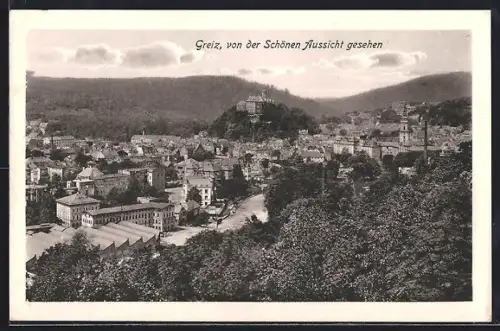 AK Greiz, Von der Schönen Aussicht gesehen