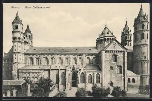 AK Worms, Dom, Seitenansicht