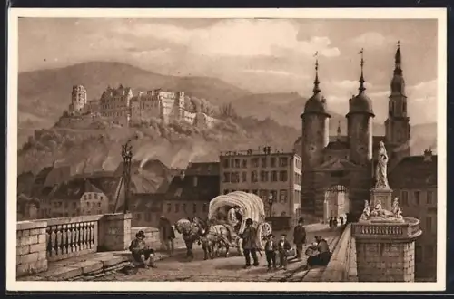 AK Heidelberg, Schloss und Karl-Theodor-Brücke