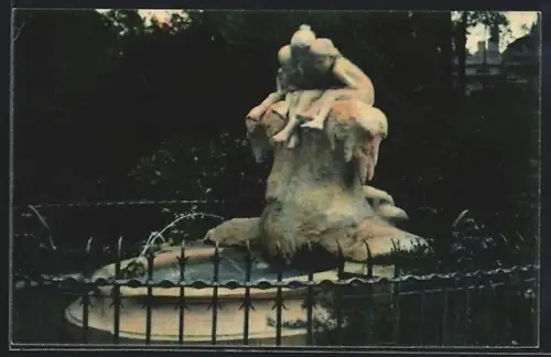 AK Düsseldorf, Märchenbrunnen im Hofgarten
