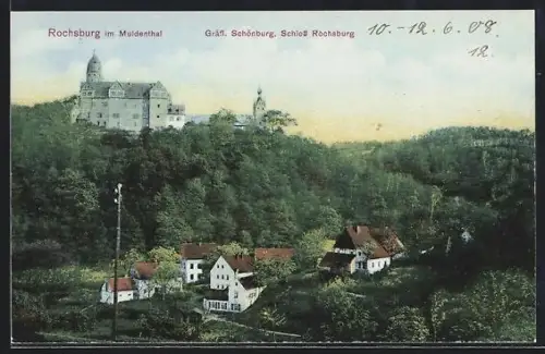 AK Rochsburg im Muldenthal, Gräfl. Schönburg, Schloss Rochsburg