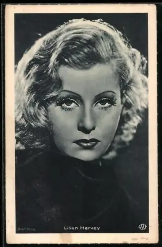 AK Schauspielerin Lilian Harvey mit offenen Haaren
