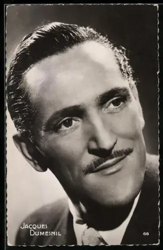 AK Schauspieler Jacques Dumesnil mit Schnauzbart