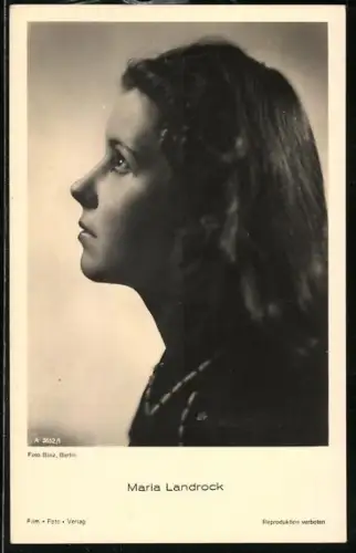 AK Schauspielerin Maria Landrock, seitliches Portrait mit Kette