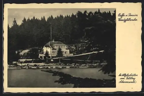 AK Altglashütten am Feldberg, Kaffee-Pension Windgfällweiher aus der Vogelschau
