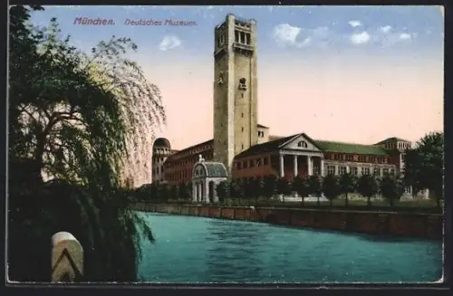 AK München, Deutsches Museum, Ansicht vom Wasser