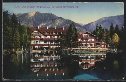 AK Garmisch-Partenkirchen, Hotel-Pension Badersee