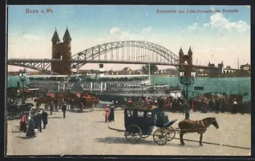 AK Bonn a. Rh., Haltestelle der Köln-Düsseldorfer Dampfer