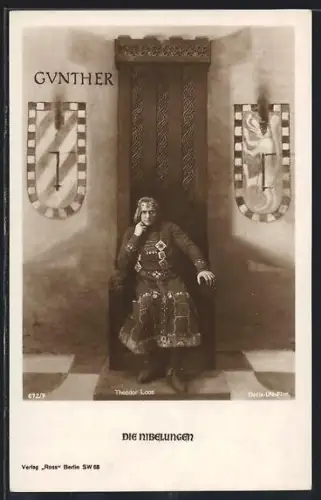 AK Die Nibelungen, Theodor Loos in der Rolle des Gunther