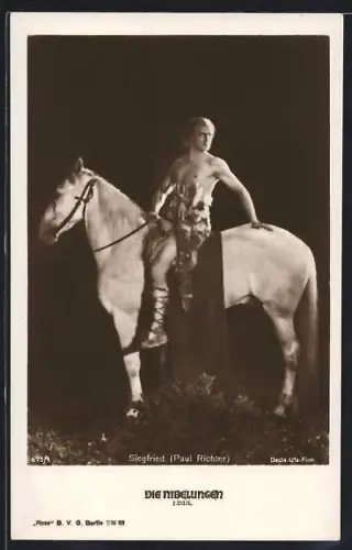 AK Die Nibelungen I. Teil, Siegfried zu Pferd (Paul Richter)