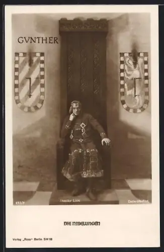 AK Die Nibelungen, Theodor Loos in der Rolle des Gunther