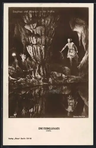 AK Die Nibelungen, Siegfried und Alberich in der Höhle