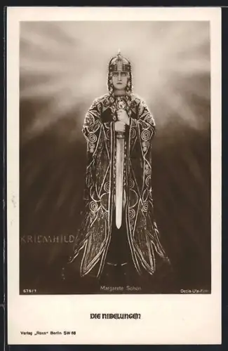 AK Schauspielerin Margarete Schön als Kriemhild in Die Nibelungen