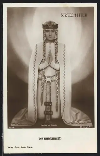 AK Kriemhild ins Gebet versunken, Die Nibelungen, Margarete Schön in ihrem Kostüm