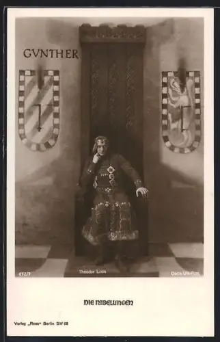 AK Die Nibelungen, Theodor Loos in der Rolle des Gunther
