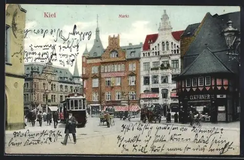 AK Kiel, Strassenbahn am Markt