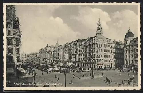 AK Porto, Avenida dos Alíados, Strassenbahn
