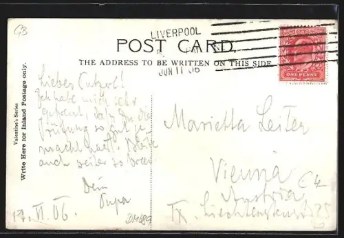 AK Liverpool, St. Nicholas Church, Strassenbahn