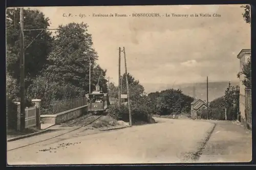 AK Bonsecours, le Tramway et la Vieille Cote, Strassenbahn