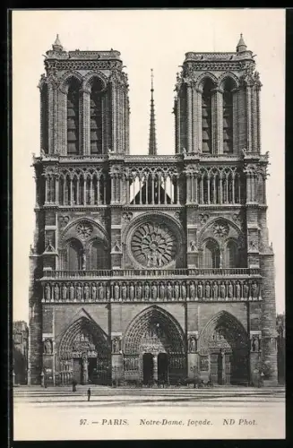 AK Paris, Cathédrale Notre-Dame, Facade