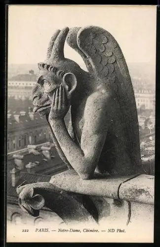 AK Paris, Cathédrale Notre-Dame, Chimères