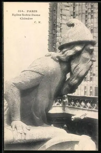 AK Paris, Eglise Notre-Dame, Chimère