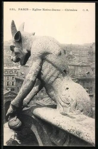 AK Paris, Eglise Notre-Dame, Chimère