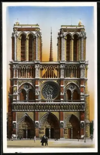AK Paris, Cathédrale Notre-Dame, Motiv der Fassade