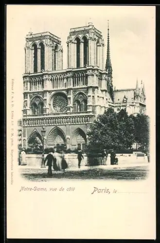 AK Paris, Notre-Dame, vue de côté