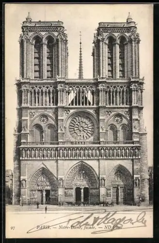 AK Paris, Notre-Dame, Facade