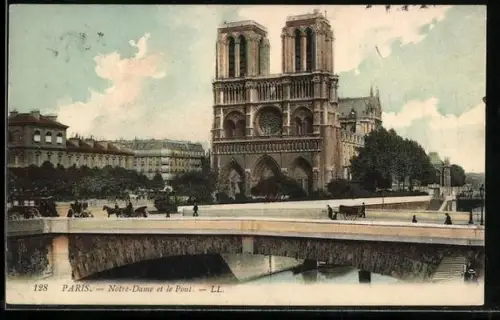 AK Paris, Notre-Dame et le Pont