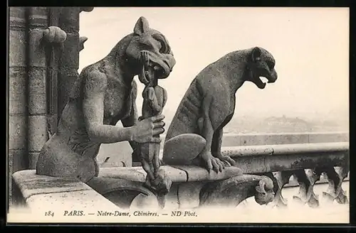 AK Paris, Notre-Dame, Chimères