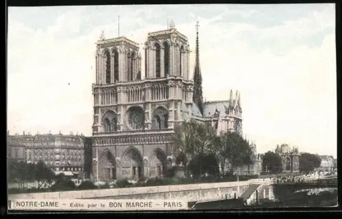 AK Paris, Cathédrale Notre-Dame