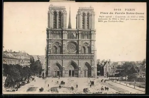 AK Paris, Place du Parvis Notre-Dame